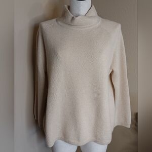 MaxMara Cashmere Ghiglia Stand Collar Sweater 3/4 Sleeve - Size L/XL
